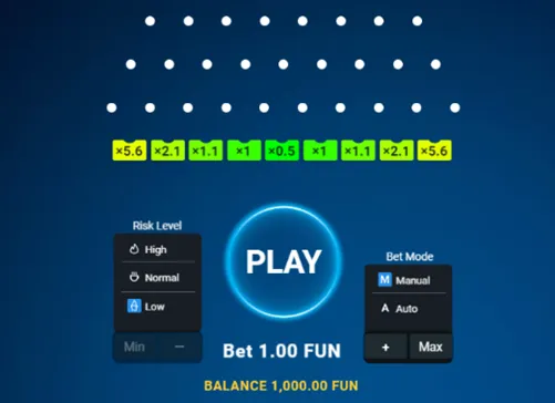 1win Plinko game process